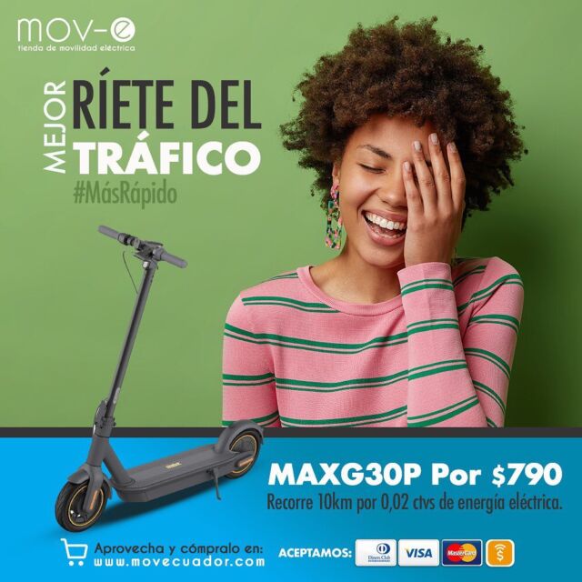 Aprovecha las utilidades y ¡Ríete del Tráfico! con el MAX G30P 🛴

Con un rango de velocidad de 65km por carga, es el scooter que necesitas. NO COMPRES IMITACIONES sin calidad, ni garantía.

✅ Sólo en MOV-E te ofrecemos la marca Segway original.
✅ El scooter más vendido del Ecuador a un ¡SUPER PRECIO! $790

🛒 Cómpralo en nuestra web www.movecuador.com o ven a hacer un TEST DRIVE GRATIS en nuestro SHOWROOM en la Tomás de Berlanga e Isla San Cristobal N43 - 63
📱 Whatsapp: 0998308064

➡️ Ingresa a nuestra tienda web TENEMOS VARIAS OPCIONES EN SCOOTERS ELÉCTRICOS
➡️ 1 AÑO DE GARANTIA
➡️ AHORRA DINERO, COMBUSTIBLE, Y TIEMPO
➡️ EVITA MULTAS, MATRICULA Y LICENCIA

MOV-E 'Expertos en movilidad eléctrica'
#Quito #scooter #scooterlife #scootering #scootereletrica #scooterelectrico #scooterist 
#patineta #patinetaselectricas #patinetaelectrica #transporte #trafico #movilidad #ahorro #monopatin #velocidad #motoelectrica #inokim